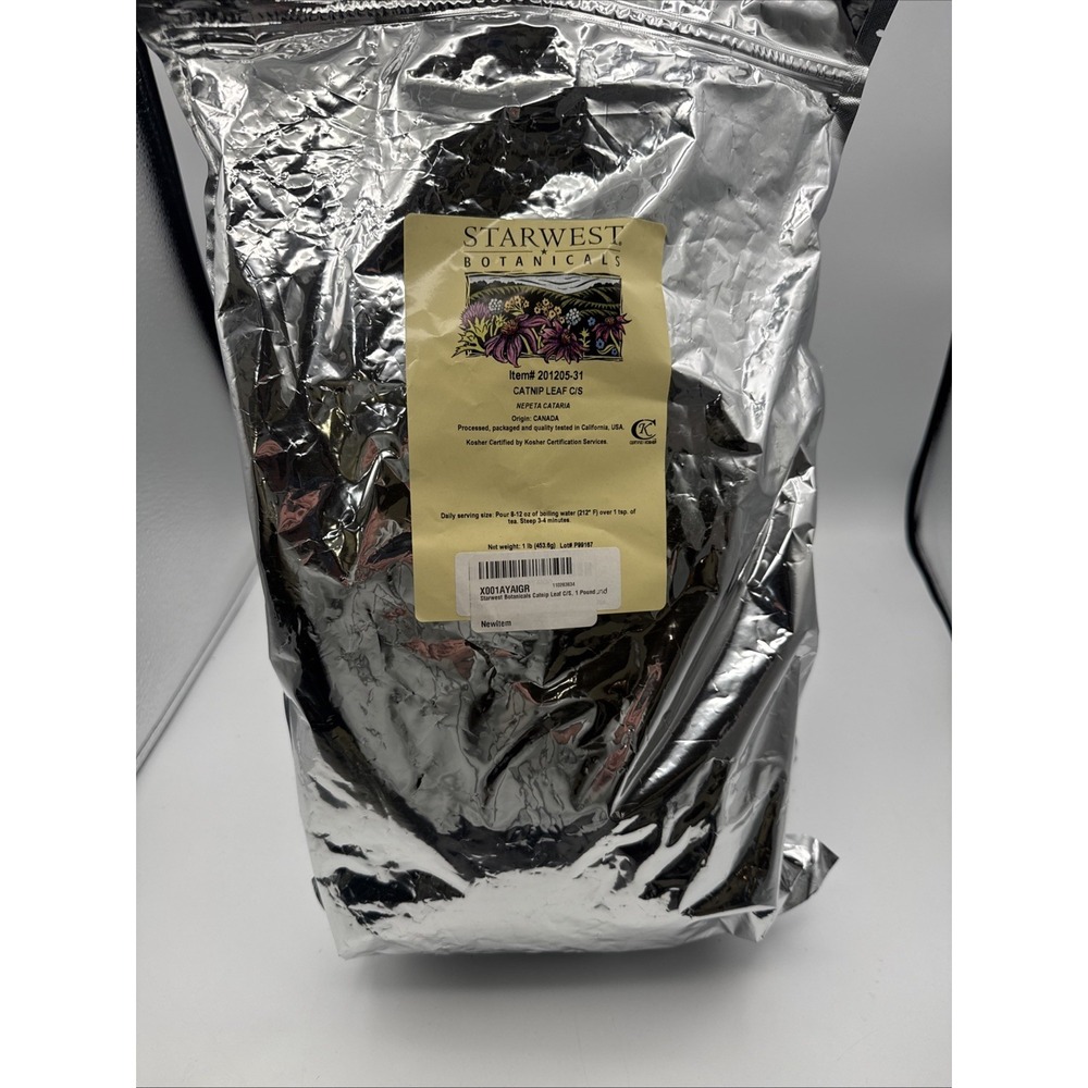 Starwest Botanicals Organic Catnip Leaf & Flower, 1-pound Bag  10/2026